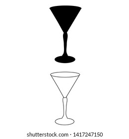 liquor glass, triangular silhouette and sketch