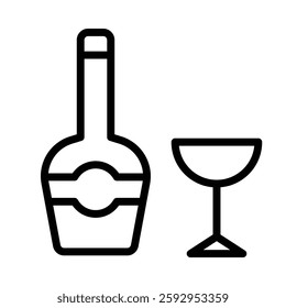 Liquor icon illustration in line style. Perfect for website mobile app presentation. Suitable for any user interface and user experience