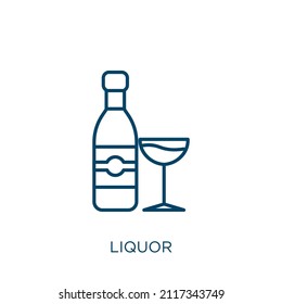 liquor icon. Thin linear liquor outline icon isolated on white background. Line vector liquor sign, symbol for web and mobile