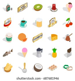 Liquor icons set. Isometric set of 25 liquor vector icons for web isolated on white background