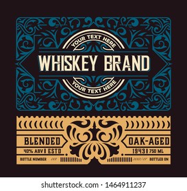 Liquor label with design elements