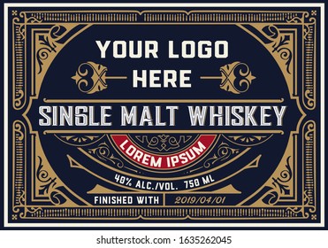 Liquor Label With Design Elements