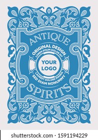 Liquor label with floral ornaments