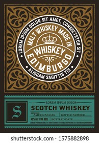 Liquor Label Vintage Design Retro Vector Illustration