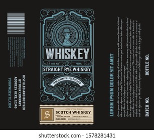 Liquor Label Vintage Design Retro Vector Illustration