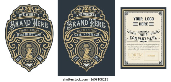 Liquor Label vintage design retro vector illustration