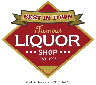 liquor shop label