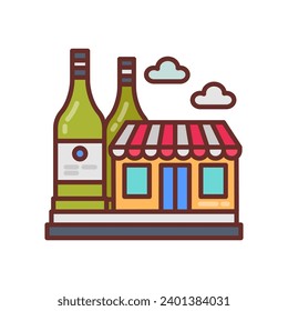 Liquor store icon in vector. Illustration