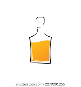 Liquor store logo. Whiskey bottle or decanter