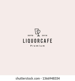 Liquor Store Shop Cafe Beer Wine Logo Vector Icon Illustration