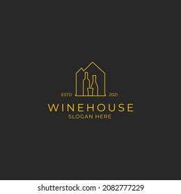 Liquor store shop cafe beer wine house logo design