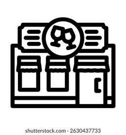 liquor store shop line icon vector. liquor store shop sign. isolated contour symbol black illustration
