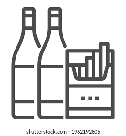 Liquor, store, square line vector icon.