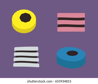 Liquorice sweets vector illustraions