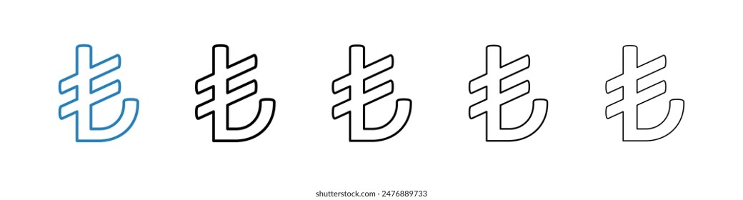 Icono de Vector blanco y negro Lira ícono de Vector blanco y negro