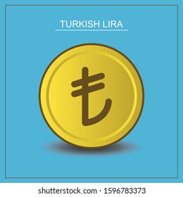 Lira currency icon vector illustration design isolated on blue background