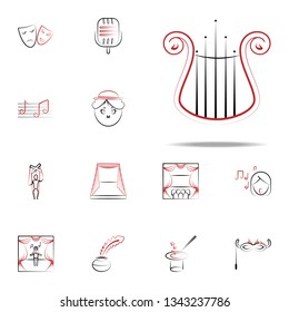 lira musical instrument icon. handdraw icons universal set for web and mobile