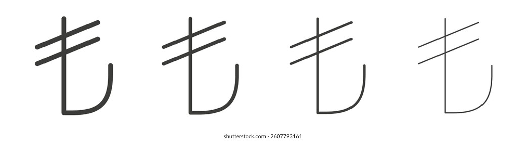 Lira sign icon collection for website designs