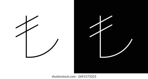 Icono de signo de lira. Paquete de Vectores lineales delgados