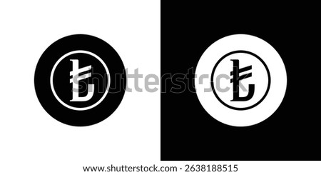 Lira sign icon Vector in flat style. Collection silhouettes