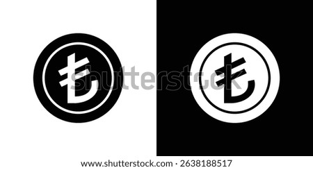 Lira sign icon Vector in flat style. Collection silhouettes