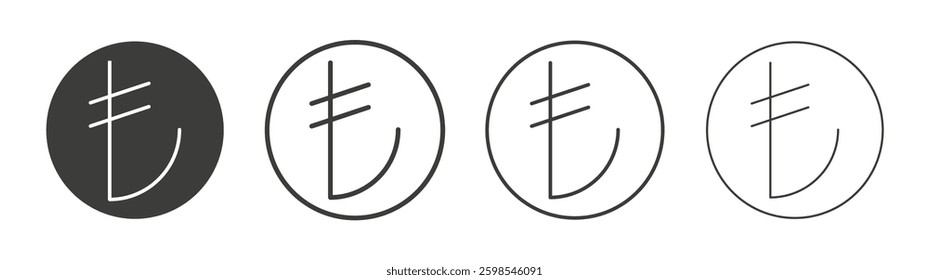 Lira sign line icon vector illustration set.