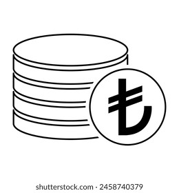 Lira stack coin, flat icon money design, cash sign vector illustration .