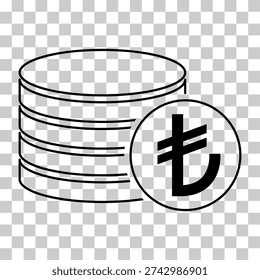Lira stack coin, flat icon money design, cash sign vector illustration .