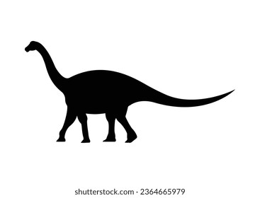 Lirainosaurus Dinosaur Silhouette Vector Isolated on White Background