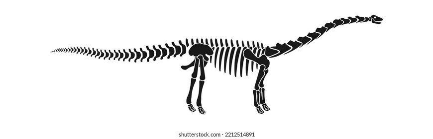 Lirainosaurus Dinosaur skeleton Prehistoric Animal. Vector illustration