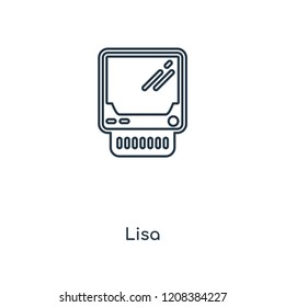 Lisa concept line icon. Linear Lisa concept outline symbol design. This simple element illustration can be used for web and mobile UI/UX.