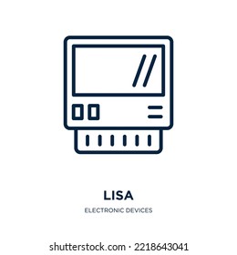 lisa icon from electronic devices collection. Thin linear lisa, culture, gallery outline icon isolated on white background. Line vector lisa sign, symbol for web and mobile