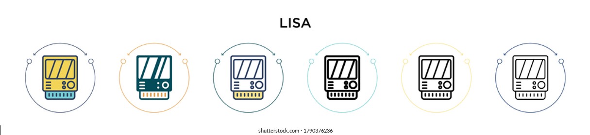 Lisa icon in filled, thin line, outline and stroke style. Vector illustration of two colored and black lisa vector icons designs can be used for mobile, ui, web