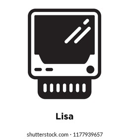 Lisa icon vector isolated on white background, logo concept of Lisa sign on transparent background, filled black symbol