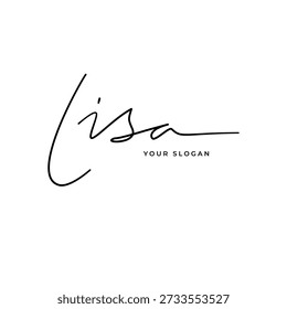 Lisa name signatur logo vektor design
