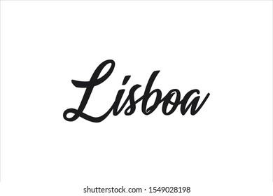 Lisboa ltettering on white background