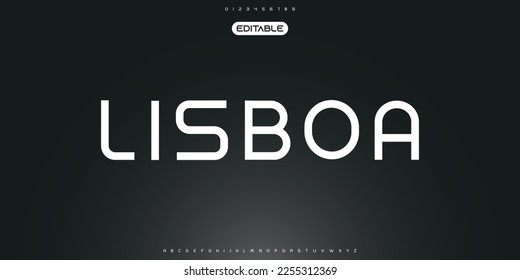 LISBOA Modern abstract digital tech font. Logo creative font, type, technology, movie, digital, music, movie. Fonts and illustration in vector format. Luxury Font.