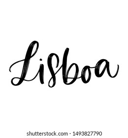 LISBOA. VECTOR HAND LETTERING CITY TYPOGRAPHY