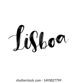 LISBOA. VECTOR HAND LETTERING CITY TYPOGRAPHY