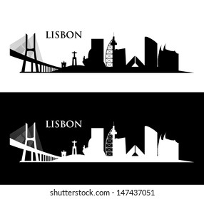 Lisbon cityscape - vector illustration