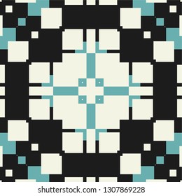 Lisbon geometric Azulejo tile vector pattern, Portuguese or Spanish retro old tiles mosaic, Mediterranean seamless navy blue design. mozaic indigo textile background