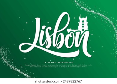 lisbon lettering background vector design