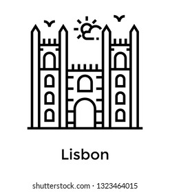 Lisbon line icon design 
