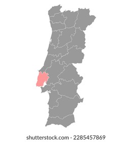 Lissabon Karte, Bezirk von Portugal. Vektorgrafik.