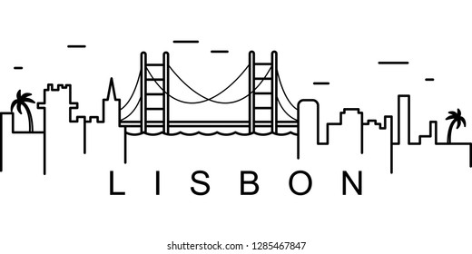 Lisbon outline icon. Can be used for web, logo, mobile app, UI, UX