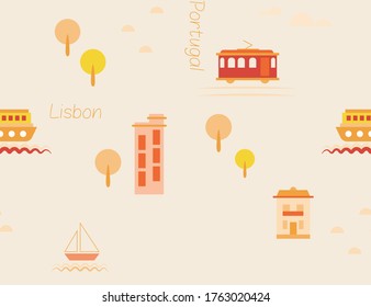 Lisbon pattern seamless design. Decoration textile and paper series