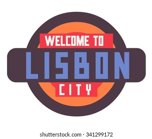 Lisbon in Portugal is Beautiful city to visit on holiday, vector cartoon illustration