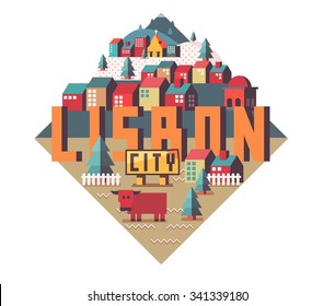 Lisbon in Portugal is Beautiful city to visit on holiday, vector cartoon illustration