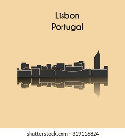 Lisbon, Portugal (city silhouette)