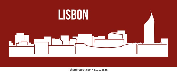 Lisbon, Portugal (city silhouette)